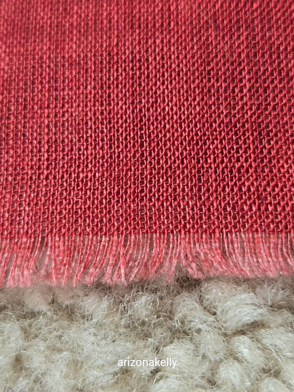 Valentino Linen Scarf Brick Red Earth Tones Autumn Fall - Picture 7 of 15